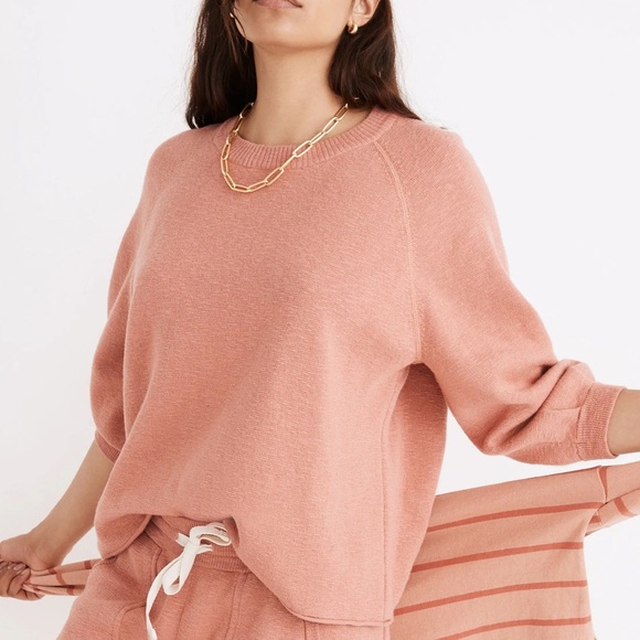 Madewell Telluride Rose Dust Sweater Rolled Hem Size L. - Picture 1 of 9